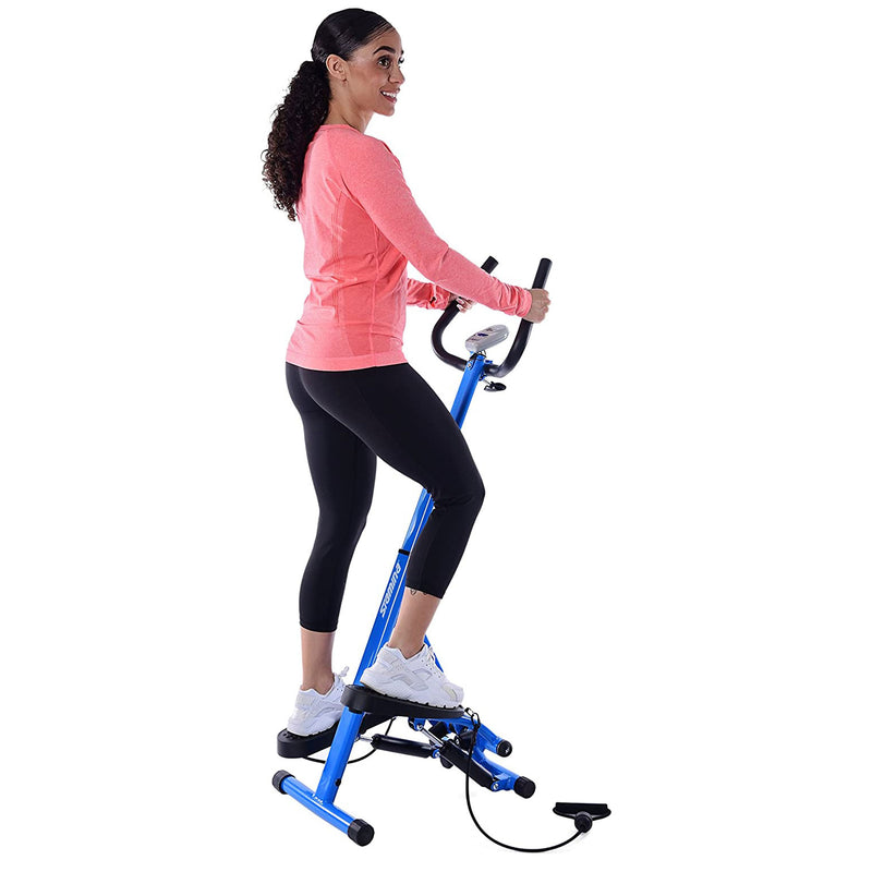 Stamina Space Saving Folding At Home Exercise Fitness Steppers, Blue