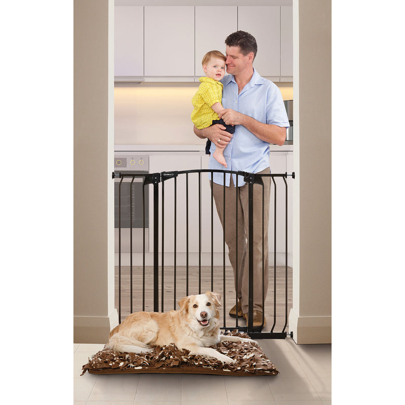 Bindaboo B1124 Zoe 38 to 42.5IN Extra Tall Wide Auto-Close Baby Pet Gate, Black