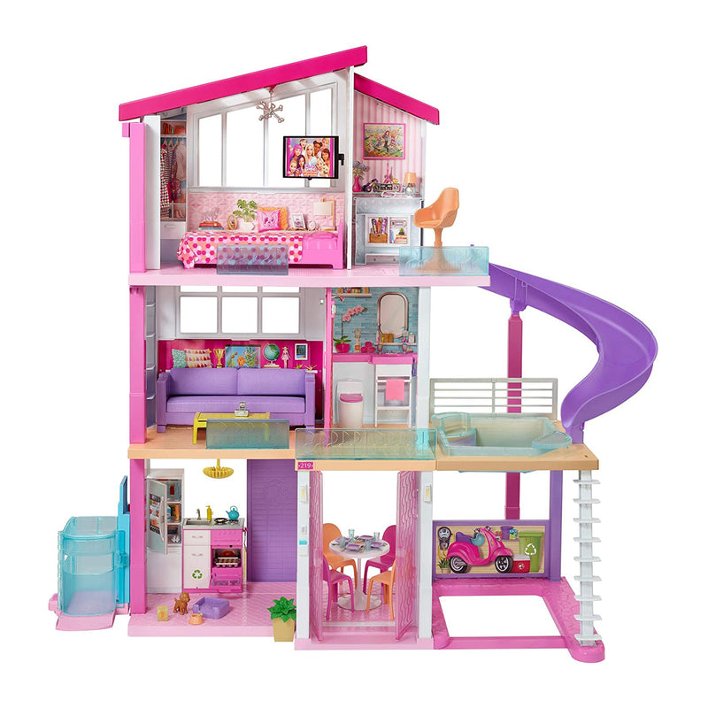 Barbie GNH53 DreamHouse Doll House with Wheelchair Accessible Elevator, Pink