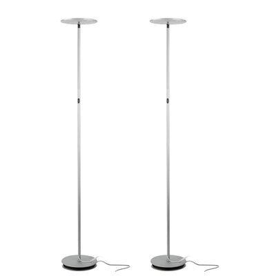 Brightech Sky LED Torchiere Bright Touch Sensor Floor Lamp, Silver (2 Pack)