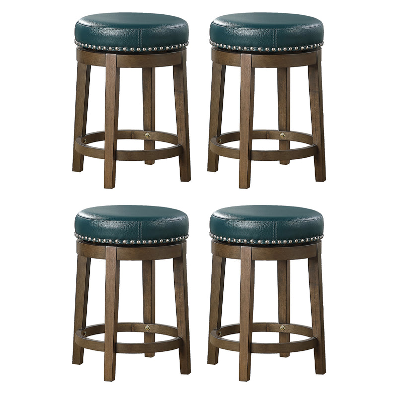 Lexicon Whitby 25 Inch Counter Height Round Swivel Seat Stool, Green (4 Pack)