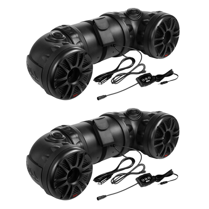 BOSS ATV85B Dual ATV/Marine Amplified Tube Speaker System Bluetooth Aux (2 Pack)