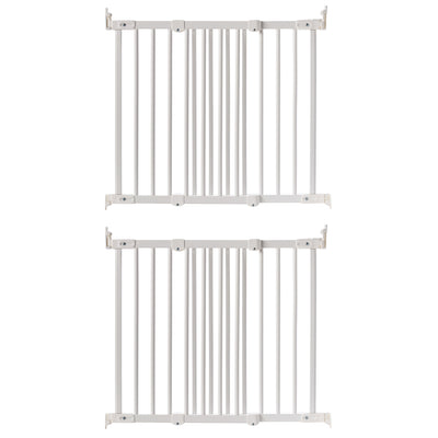 BabyDan FlexiFit Wooden Adjustable 42" Wall Mounted Baby Safety Gate (2 Pack)