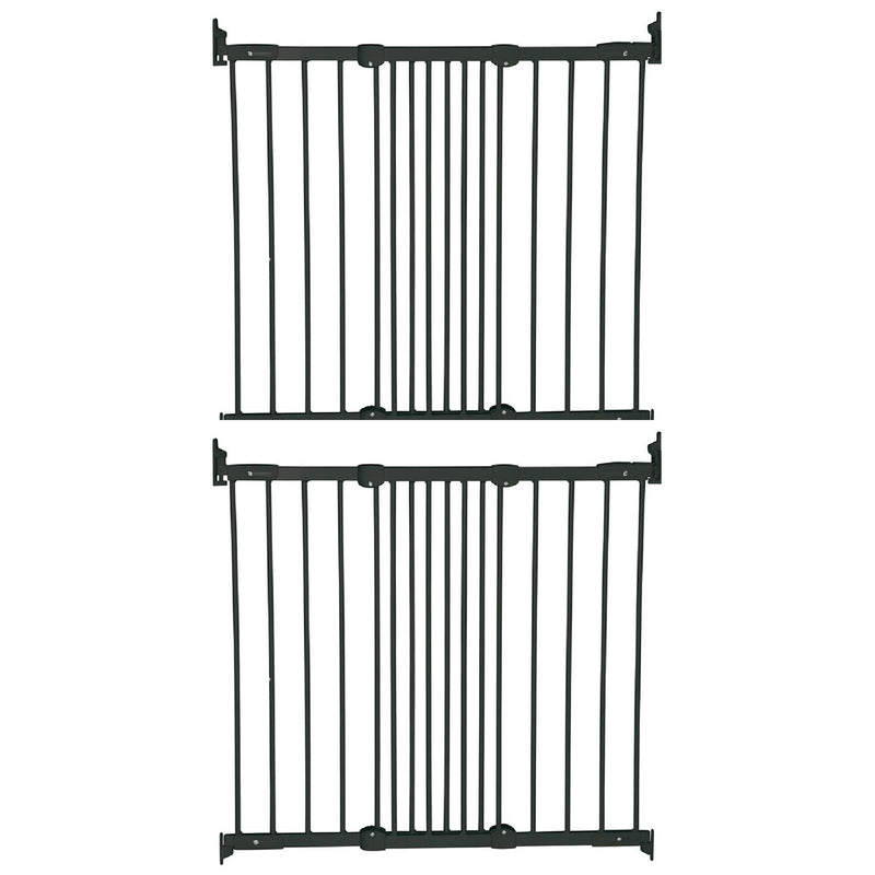 BabyDan FlexiFit Metal Adjustable 42 Inch Wall Mounted Baby Safety Gate (2 Pack)