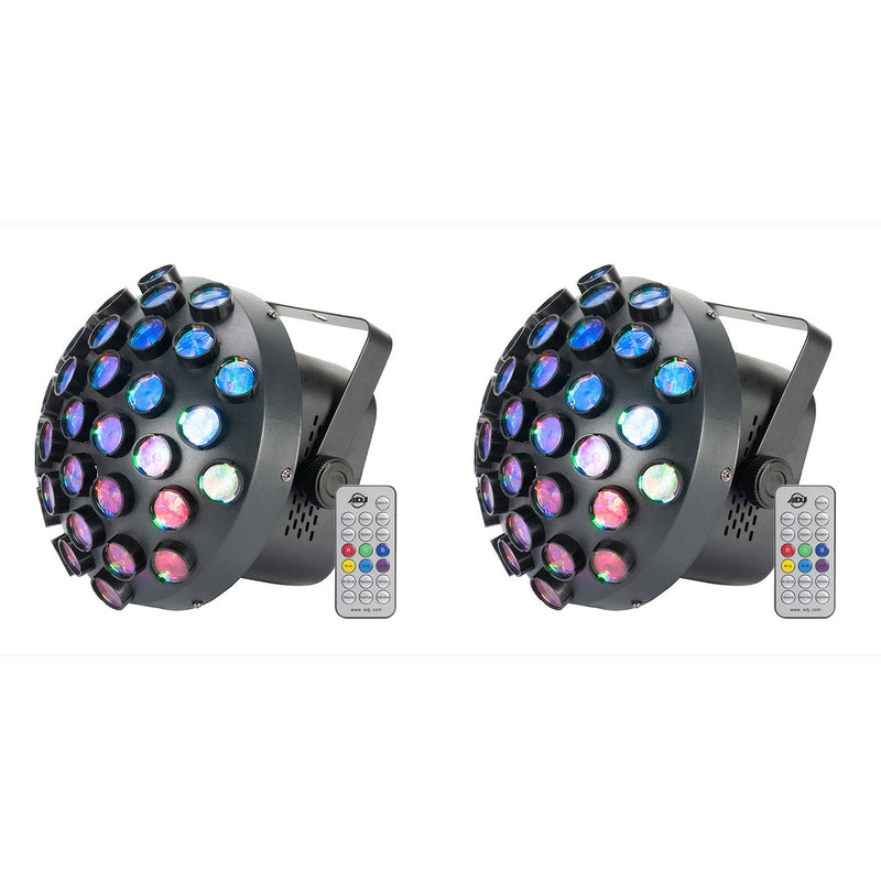 ADJ Contour Mirror Ball Multi Color DJ Dance Floor Party Light Fixture (2 Pack)