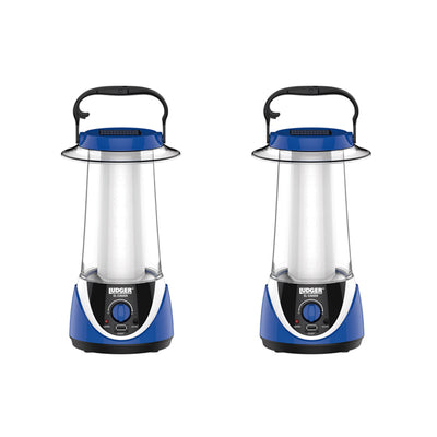 Ludger Power & Light Solar Rechargeable Light Lantern w/ Dimmer, Blue (2 Pack)