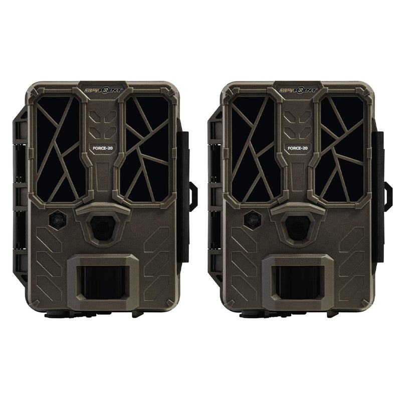SPYPOINT FORCE-20 20MP Low Glow Infrared HD Video Hunting Trail Camera (2 Pack)