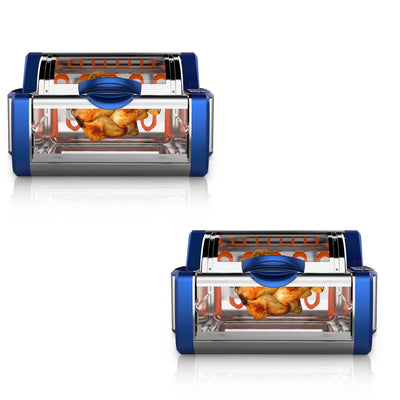 NutriChef 22 Qt Kitchen Countertop Rotisserie Grill Toaster Oven Cooker (2 Pack)