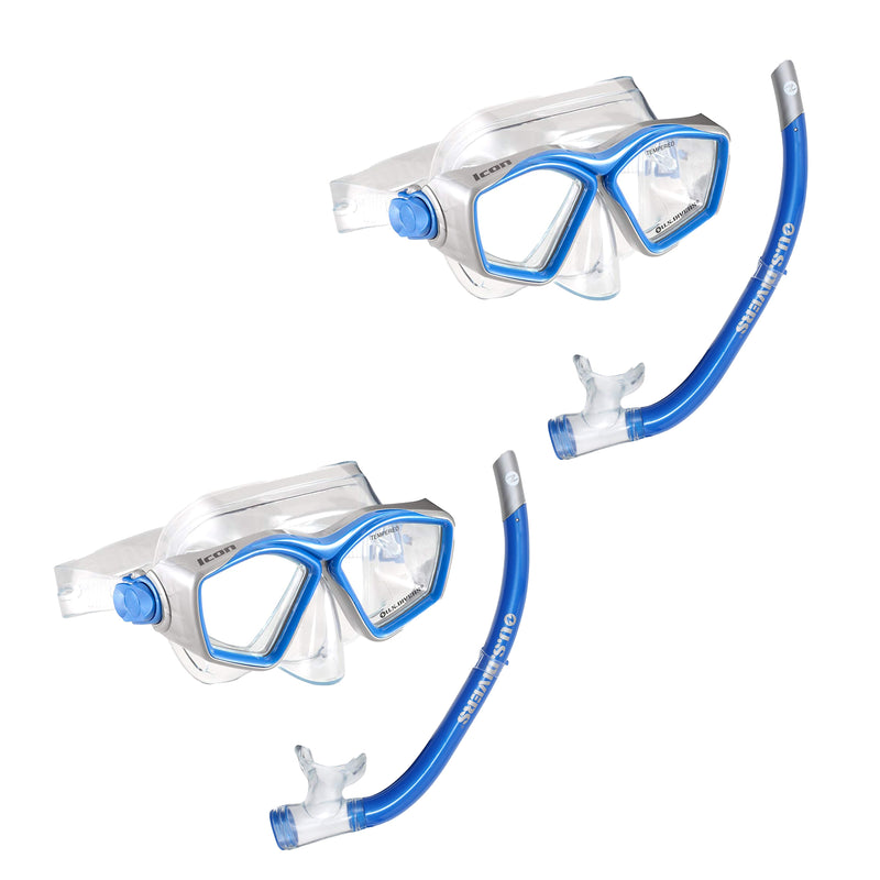 U.S. Divers Adjustable Snorkeling Combo for Adults, One Size Fits Most (2 Pack)