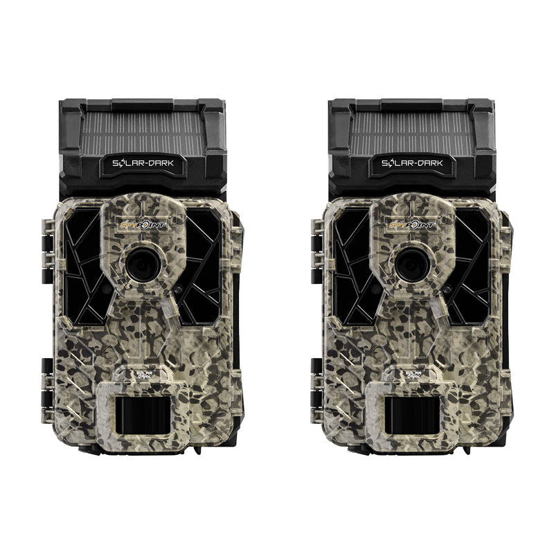 Spypoint SOLAR-DARK 12MP Invisible IR Video Hunting Game Trail Camera (2 Pack)