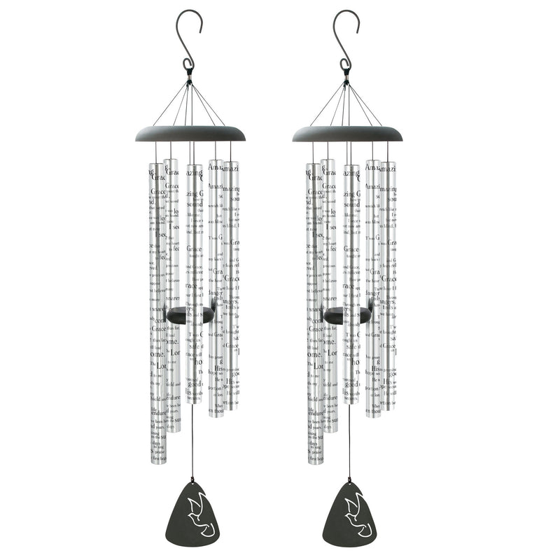 Carson Home Accents Amazing Grace Sonnet Outdoor Metal Wind Chime (2 Pack)
