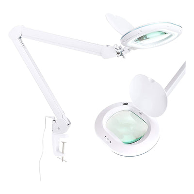 Brightech Lightview Pro XL LED Clamp Dimming Magnify Desk Lamp, White (2 Pack)