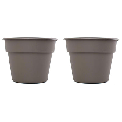 Bloem 12 Inch Dura Cotta Planter with Pre Drilled Holes, Peppercorn (2 pack)