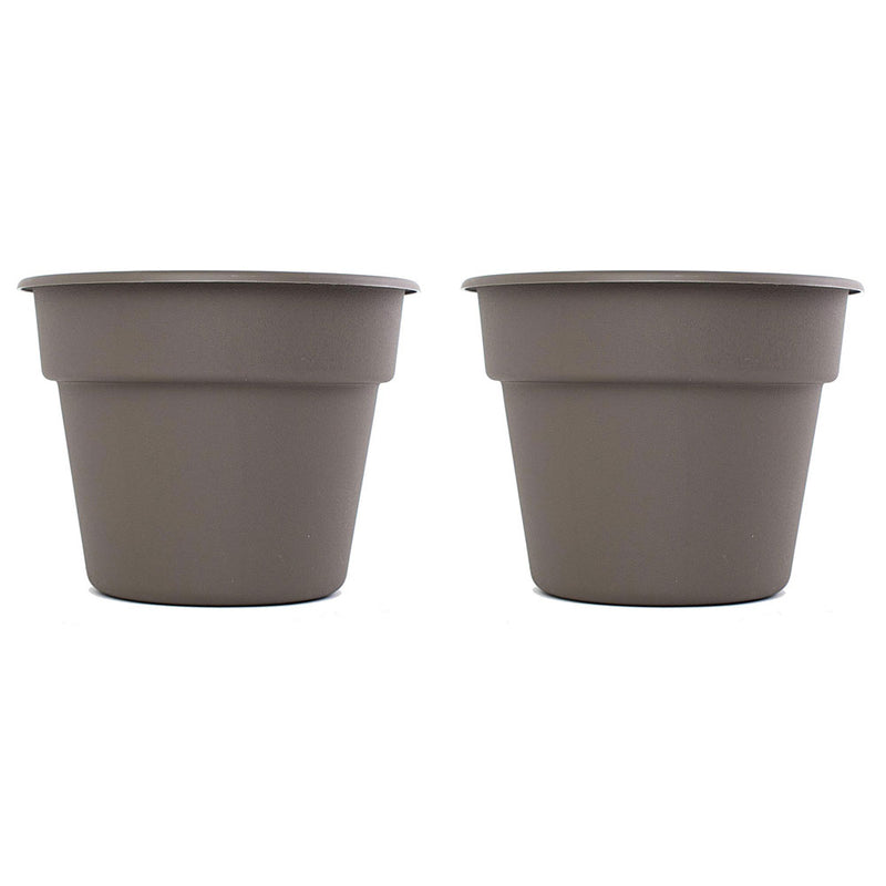 Bloem 12 Inch Dura Cotta Planter with Pre Drilled Holes, Peppercorn (2 pack)
