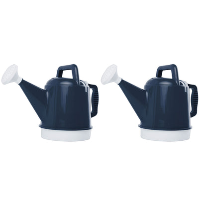 Bloem 2.5 Gallon High impact Removable Nozzle Watering Can, Deep Sea (2 Pack)