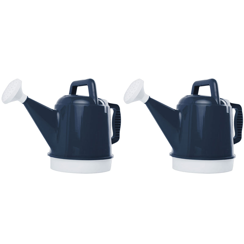 Bloem 2.5 Gallon High impact Removable Nozzle Watering Can, Deep Sea (2 Pack)