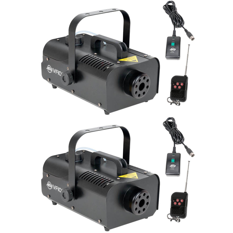 American DJ VF1000 1000W 1 Liter Mobile Smoke Fog Machine with Remotes (2 Pack)