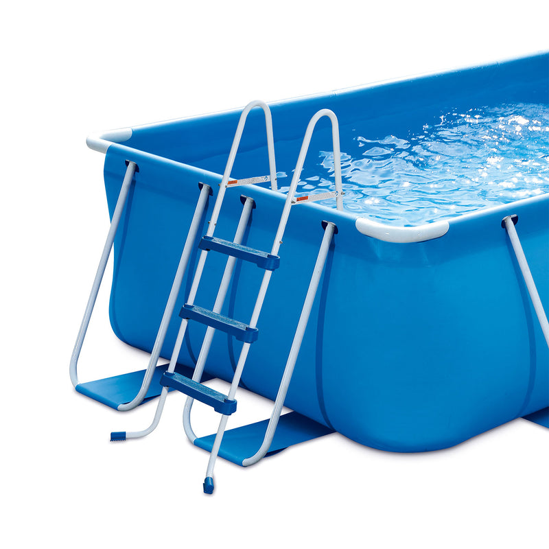 Summer Waves 42 Inch SureStep 3 Step Outdoor Above Ground Swimming Pool Ladder