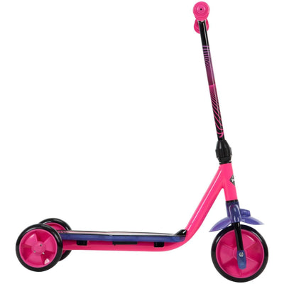 Huffy Neowave Kids Ages 3+ Steel Outdoor 3 Wheel Scooter w/ LED Lights, Pink