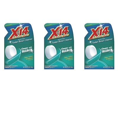 X 14 Automatic Toilet Bowl Deodorizer & Cleaner w/ Chlorine Bleach (3 Pack)