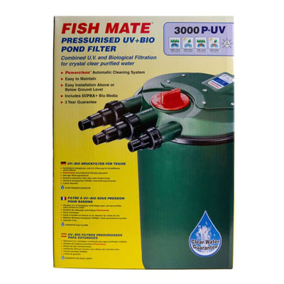 Fish Mate 3000 PUV Pressurized Pond Filter for 750 to 3,000 Gallon Ponds, Green