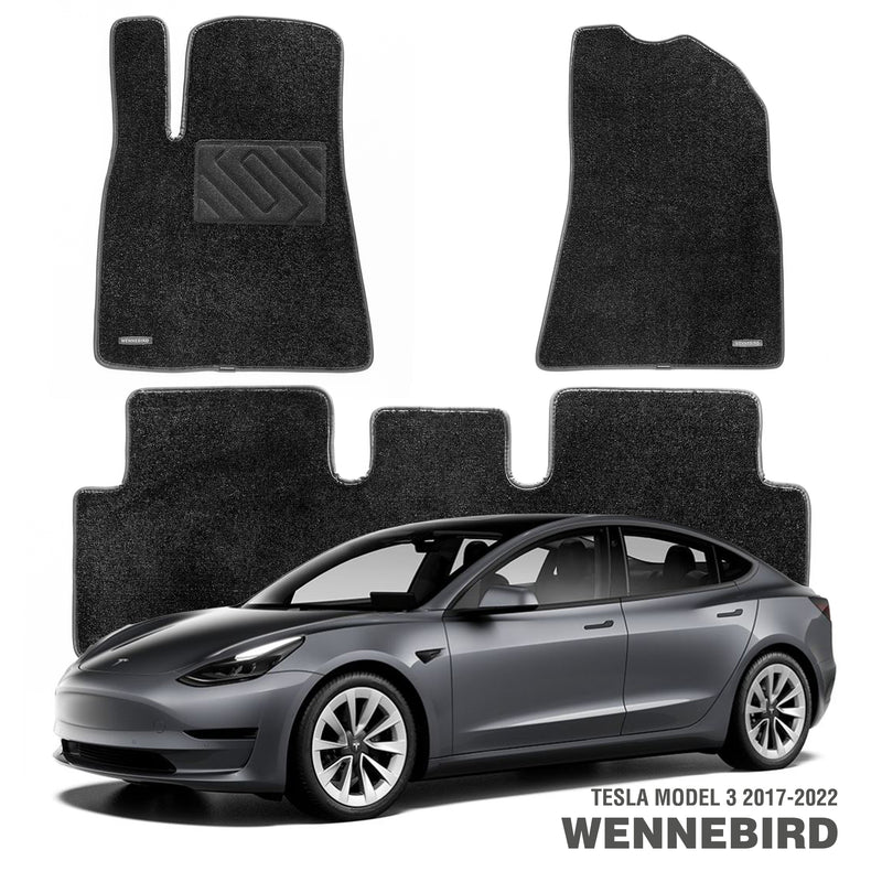 WENNEBIRD Custom Fit Superior Car Floor Carpet Mats for 2017-2022 Tesla Model 3