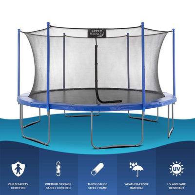 Upper Bounce 15' Round Outdoor Trampoline Set w/ Safety Enclosure System (Used)