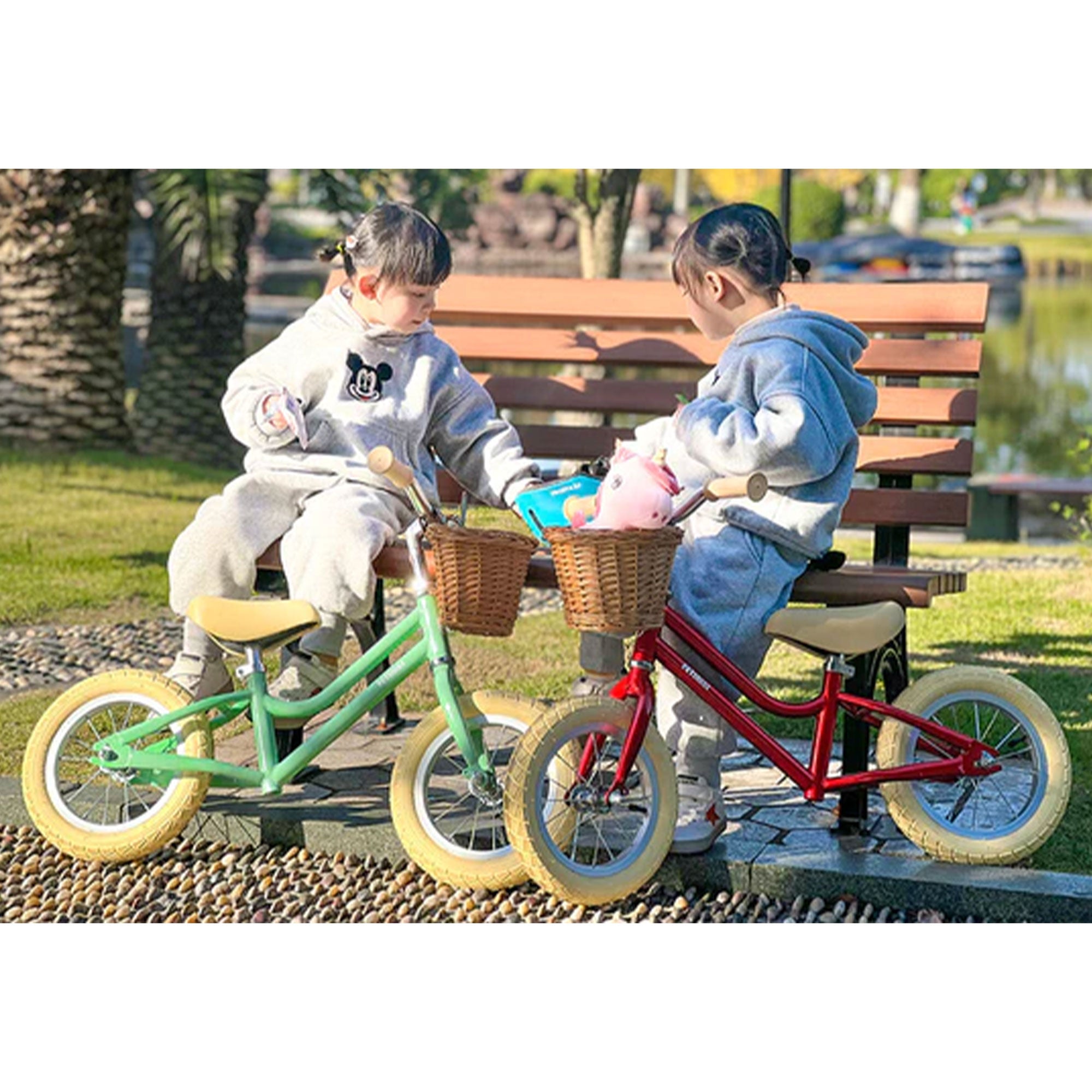 Petimini 12in Kids Balance Bike w/Basket for 2-6 Year Olds, Mint Green(Open Box) - VMInnovations
