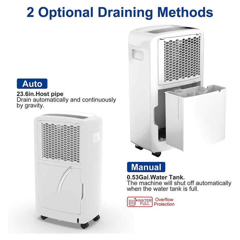 Shinco Dehumidifier w/ Lightweight Design & Quiet Operation for 2000 Sq Ft Space