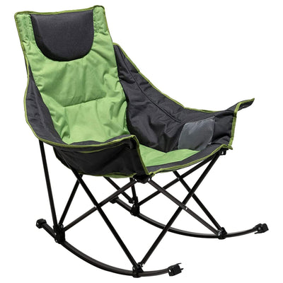 Sunnyfeel Outdoor Portable Folding Rocking Chair w/ Padding and Carry Bag, Green