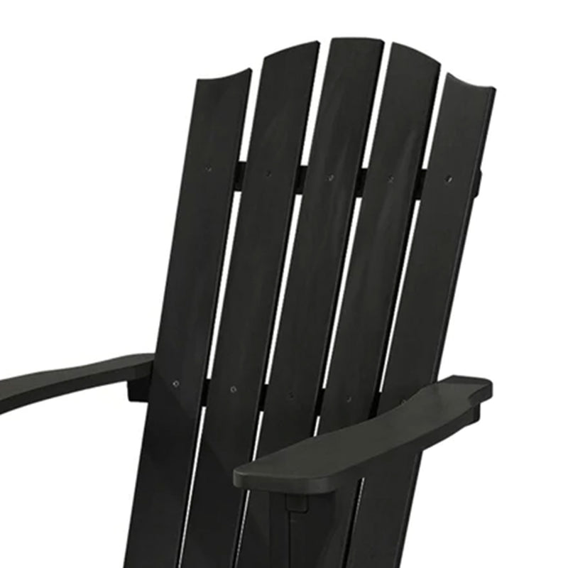 PolyTEAK Element Collection Poly Lumber Adirondack Chair, Black (Open Box)