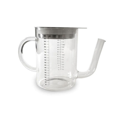 Norpro 4 Cup Capacity Glass Gravy and Fat Separator Cup with Handle and Strainer