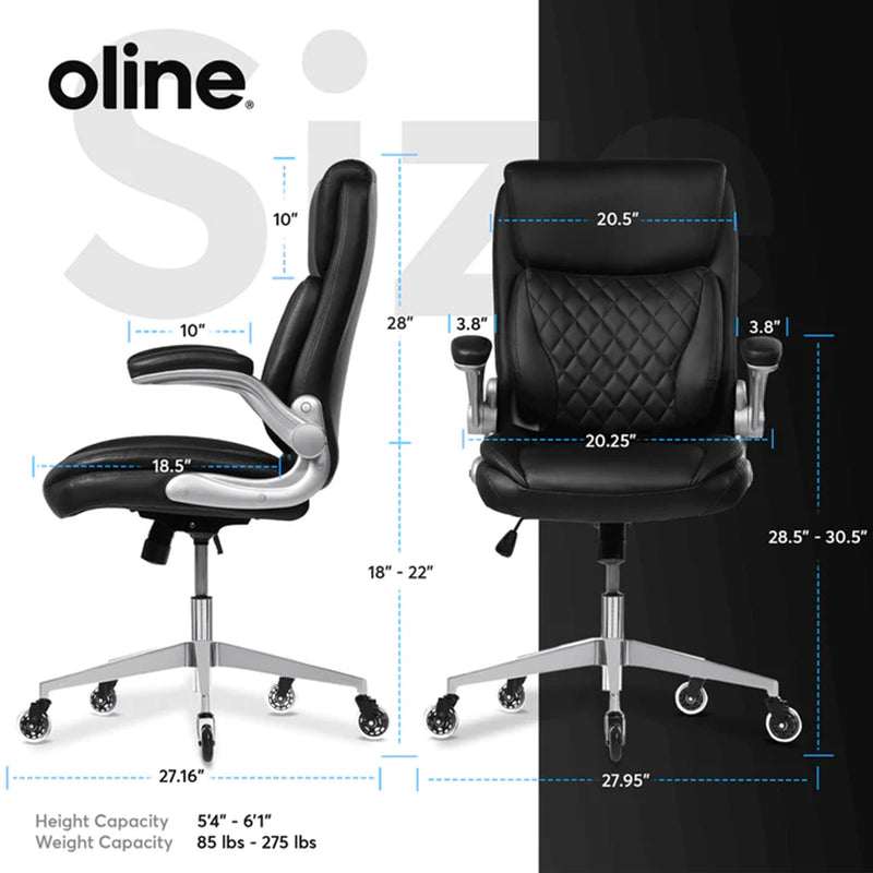 Oline Ergonomic Adjustable Swivel Office Chair w/ Lumbar Support, White (Used)