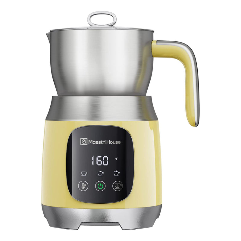 Maestri House 21 Ounce Detachable Smart Touch Digital Milk Frother Pot, Yellow