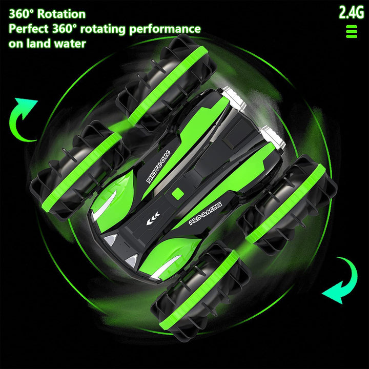 VOLANTEXRC Amphibious Reversible All Terrain Remote Control Car, Green(Open Box) - VMInnovations