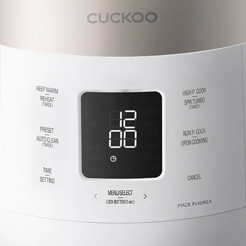 CUCKOO 6 Cup HP Twin Pressure Rice Cooker/Warmer with Nonstick Inner Pot, White