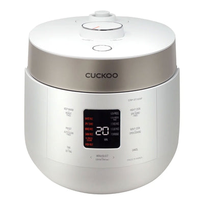 CUCKOO 10 Cup HP Twin Pressure Rice Cooker/Warmer with Nonstick Inner Pot, White