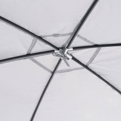 SlumberTrek Flexion Outdoor 6 Sided Gazebo Canopy with Mesh Screen Net, Silver