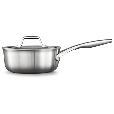 Calphalon Premier 3 Layer Oven Safe Stainless Steel 2.5 Quart Sauce Pan with Lid