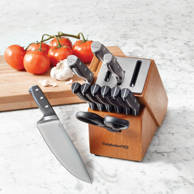 Calphalon 321 12 Piece Kitchen Cutlery Knife Block Set with Built In Sharpener