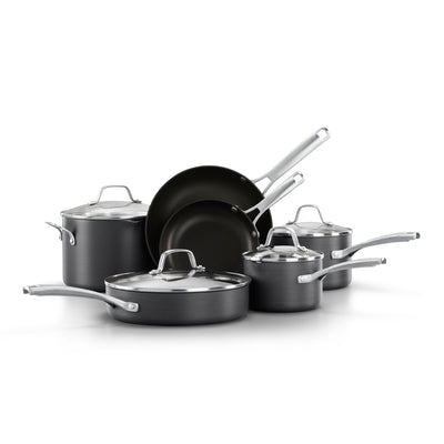 Calphalon 10-Piece Nonstick Kitchen Cookware Set with Stay-Cool Handles, Gray