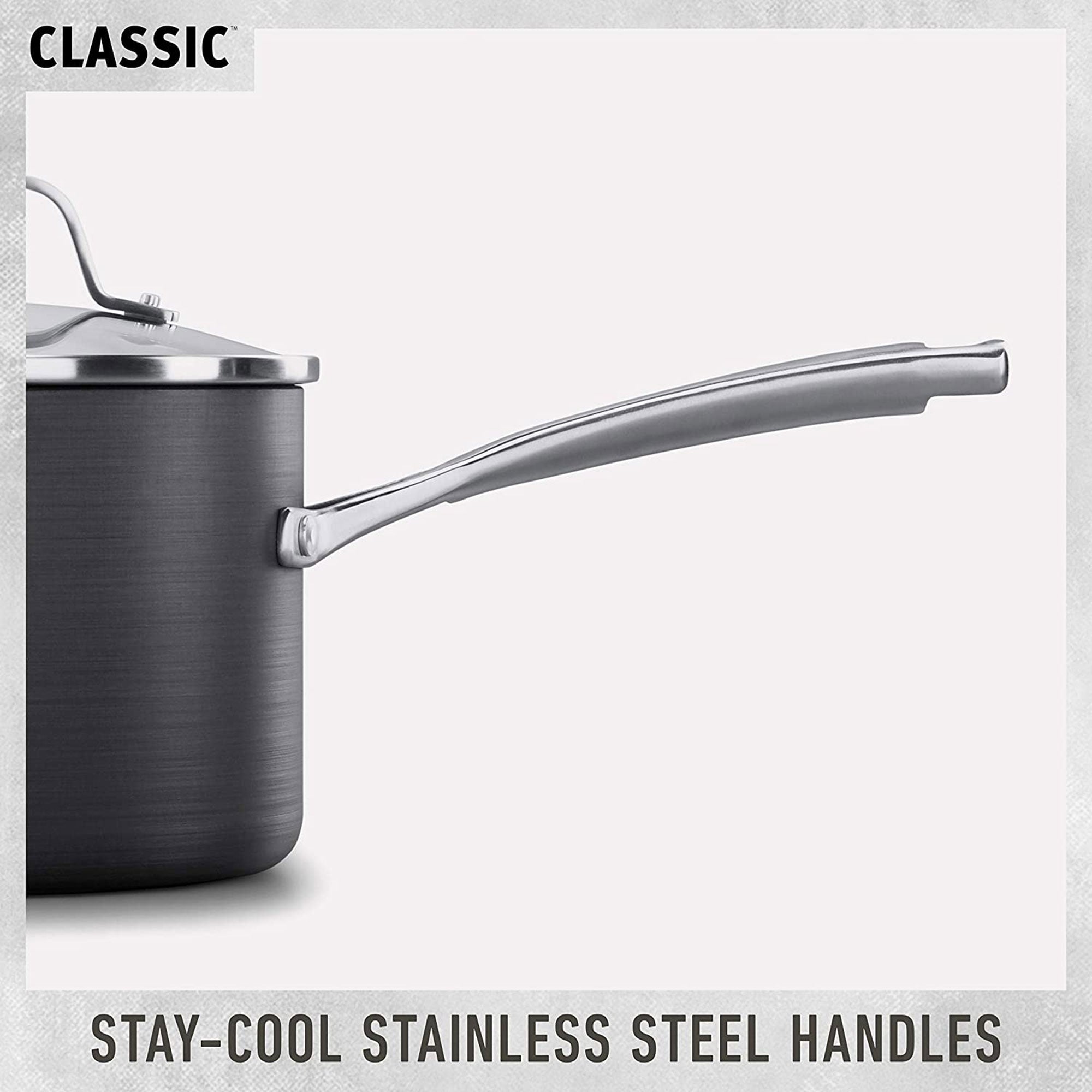 Calphalon 10-Piece Nonstick Kitchen Cookware Set with Stay-Cool Handles, Gray - VMInnovations