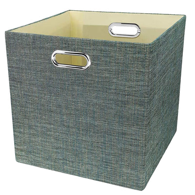 Posprica 13 x 13 Inch Square Collapsible Storage Organizer, Teal (4 Pack) (Used)
