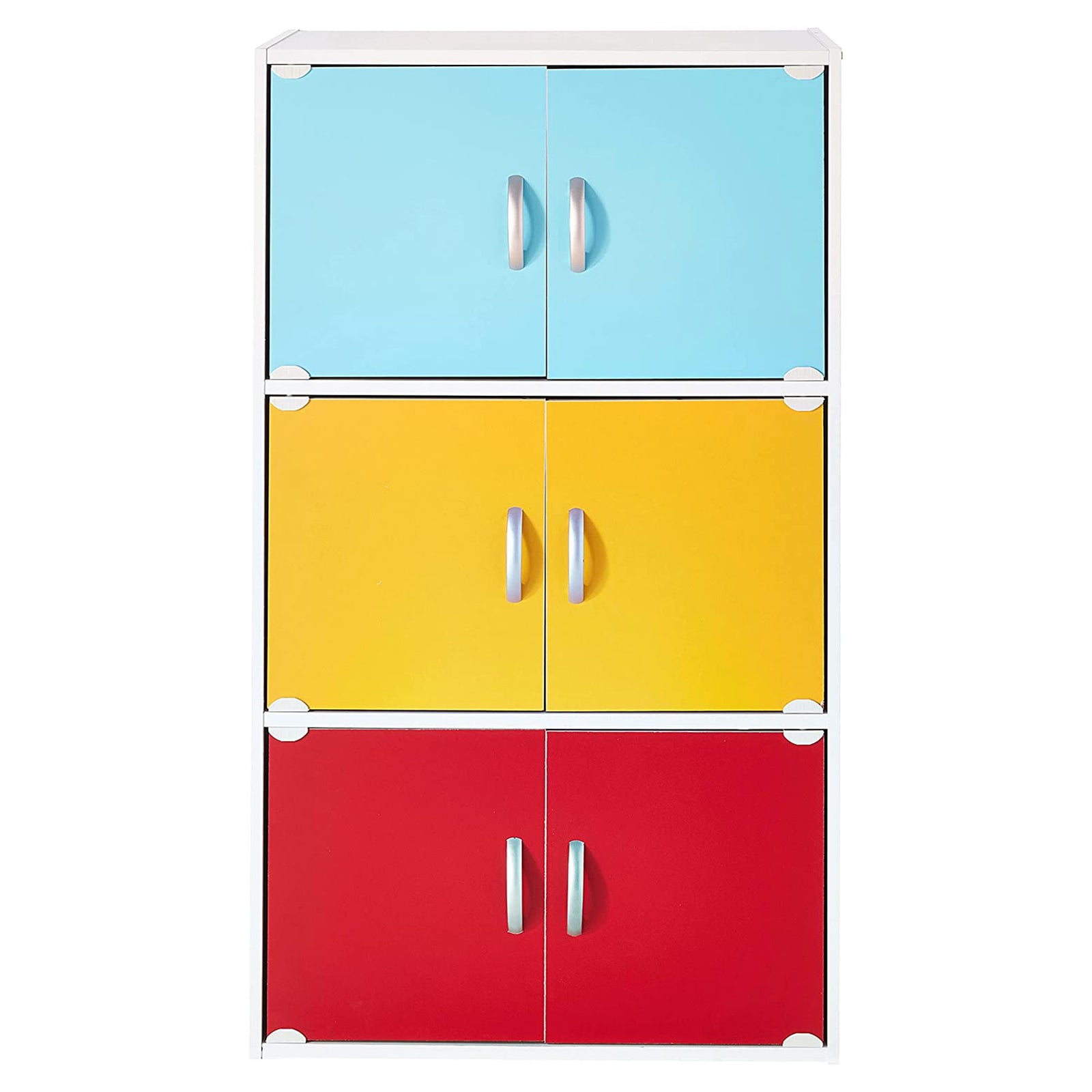 Hodedah 6 Door Enclosed Multipurpose Storage Cabinet for Home & Office, Rainbow - VMInnovations