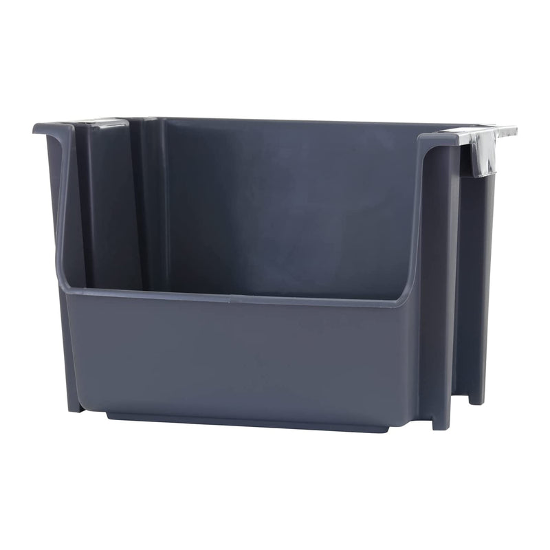 United Solutions 19 In Heavy Duty Molded Plastic Storage Bins, Gray (Open Box)