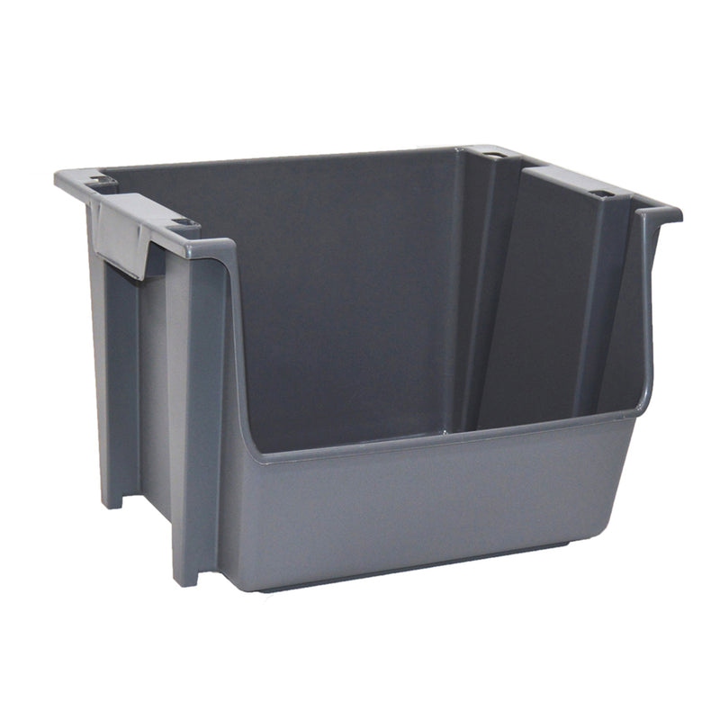 United Solutions 19 In Heavy Duty Molded Plastic Storage Bins, Gray (Open Box)