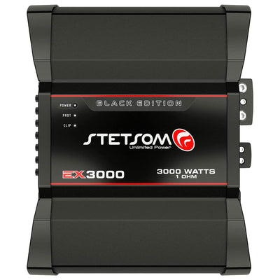 Stetsom EX3000 Class D 1 Ohm Mono 1 Channel Digital Car Amplifier, Black Edition