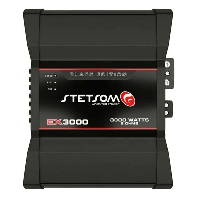 Stetsom EX3000 Class D 2 Ohm Mono 1 Channel Digital Car Amplifier, Black Edition