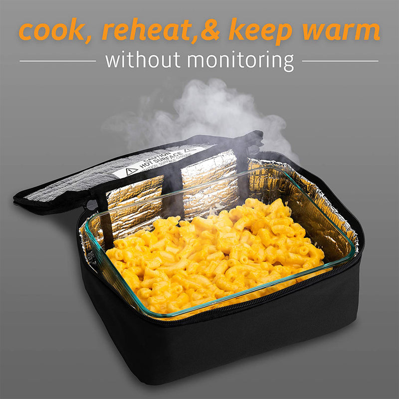 HotLogic Mini Portable Thermal Food Warmer for Home, Office, and Travel, Black