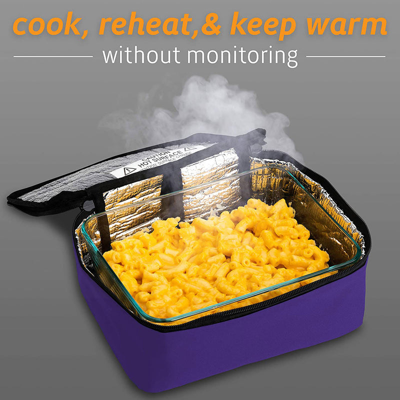 Mini Portable Thermal Food Warmer for Home, Office, & Travel, Purple (Open Box)